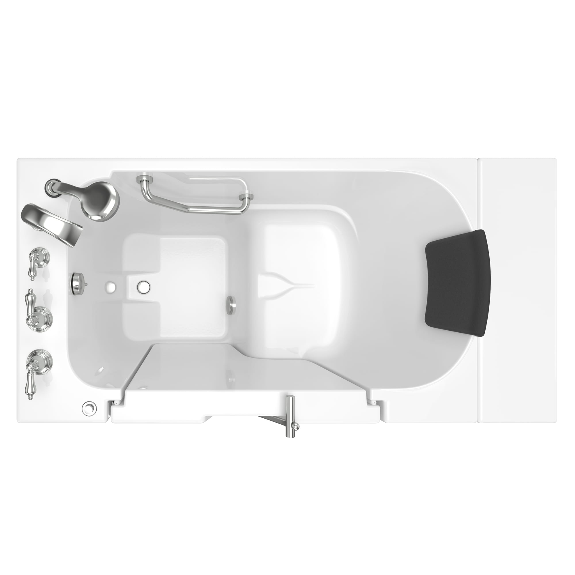 Gelcoat Premium Series 30 x 52  Inch Walk in Tub With Soaker System   Left Hand Drain With Faucet WIB WHITE